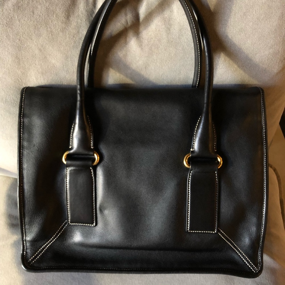 Large Prada Calfskin Leather Satchel - Picture 2 of 8